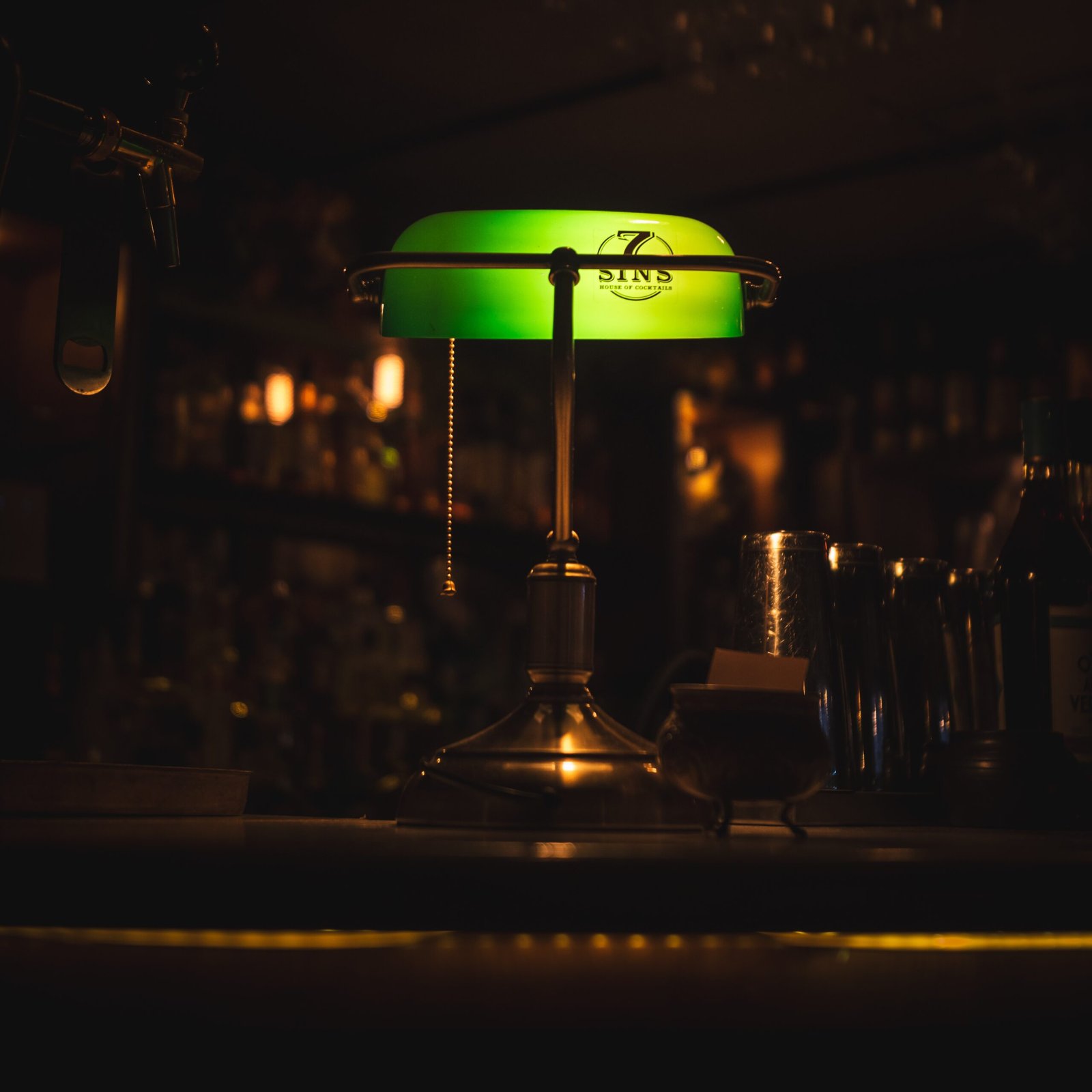 7 Sins vintage lamp sign